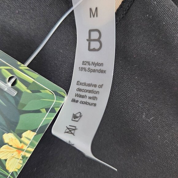 Womens Med Size V-Neck One-Piece Swimsuit Black Tie Back Beach Vacation Sexy - Picture 7 of 8